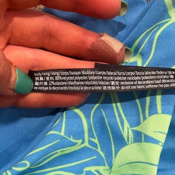 Victoria's Secret Pink Active Swim 4-Way Reversible Top Green Blue Size Small - Picture 3 of 5